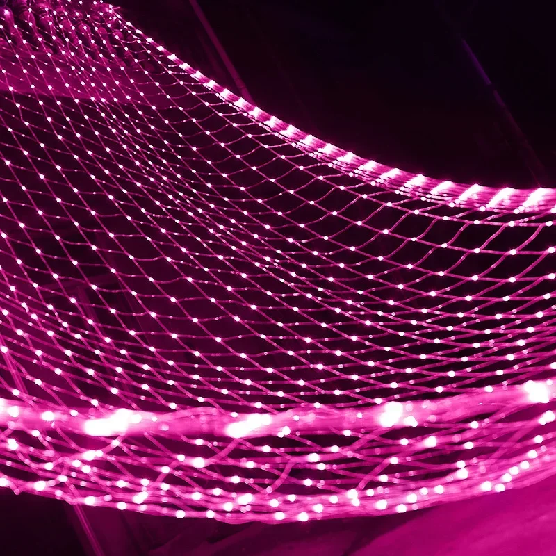 Guirnalda de luces LED de malla de 6x4M, 3x3M, cortina de ventana navideña, guirnalda de luces de hadas para exteriores, lámpara de decoración para bodas y vacaciones: verde / 6-10 vatios