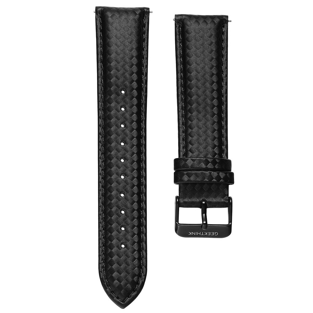 Leren horlogeband 20mm 22mm snelontgrendelingsband voor gear  s3 s2 klassieke breedte vervangende luxe zwarte koolstofvezelband: Zwart / 20mm of  s2 klassiek