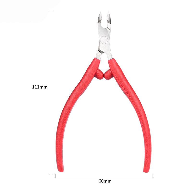 1pc Silicon Cuticle Nail Nipper Clipper Nail Art Manicure Pedicure Care Trim Plier Cutter Scissor Beauty Nail Tools: Red