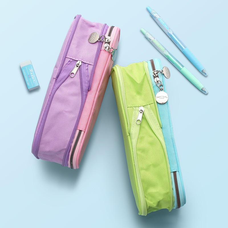 KOKUYO Macaron Pencil Case Stretch Zipper Large Capacity Pencilcase Cute Pencil Box Kawaii Kid School Pen Case Estuche Escolar