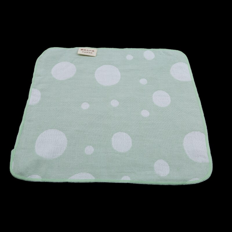 2 st spädbarnshandduk 25*25cm muslin handduk näsdukar två lager torka handduk: Grön cirkel