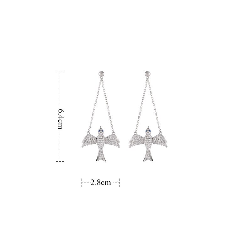 European and American jewelry personality animal earrings female long chain swallow earrings factory