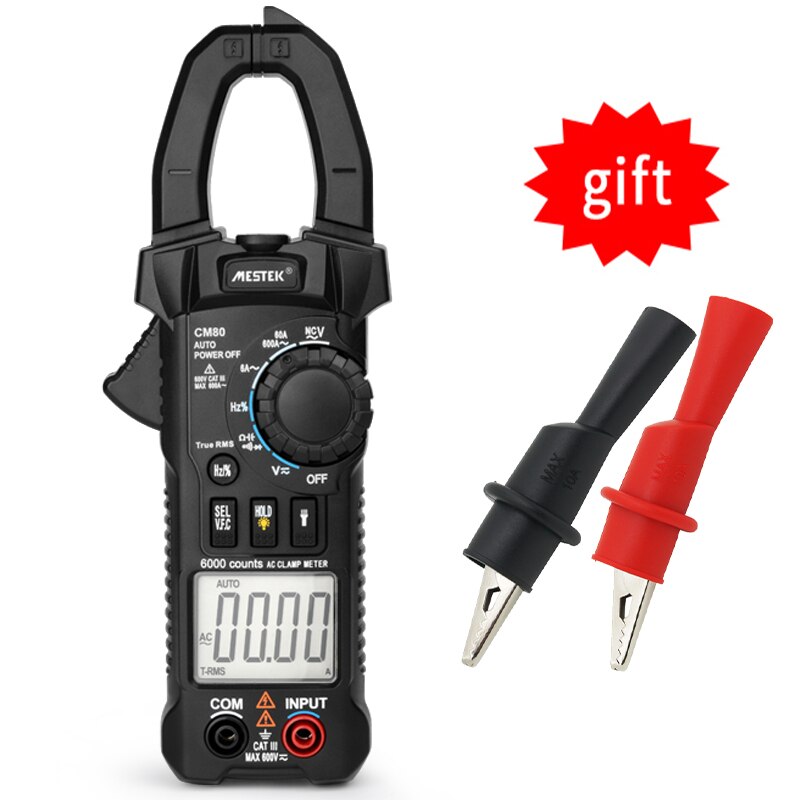 6000 Counts True RMS Digital Clamp Meter AC Current AC/DC Voltage Resistance Tester Measuring Tools VFC Capacitance Multimeter