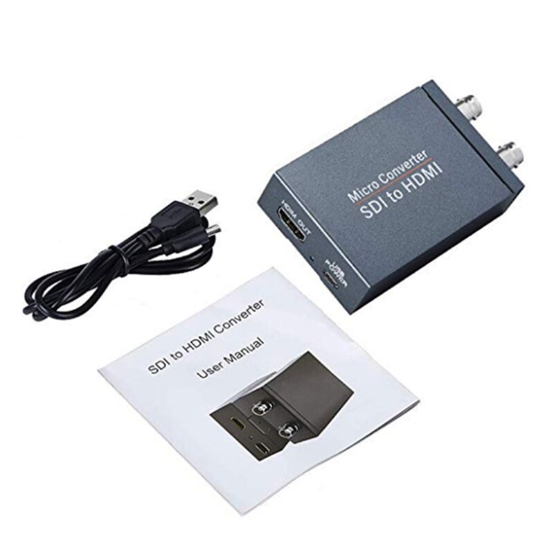 SDI HDMI-Compatible for Camera SDI to HDMI-Compatible Converter HD 3G Video Mini Converter With Audio Video Out With Power Plug: No Plug No Box