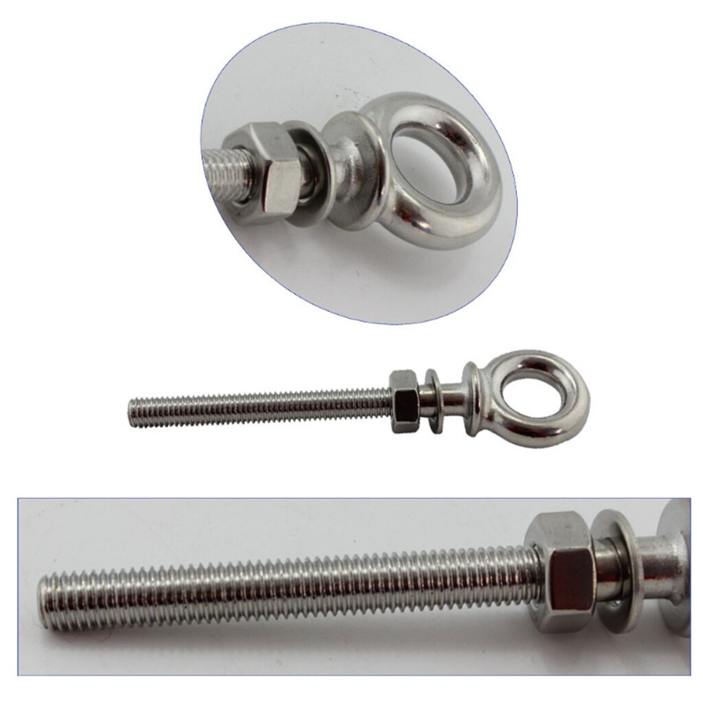 M8 x 80mm rustfritt stål løfteøye bolt mutter lang skaft heavy duty