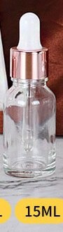 5-100ml rør gjennomsiktig dropper glass aromaterapi væske for essensiell massasje olje pipette etterfyllbare flasker rosa gull deksel: 15ml