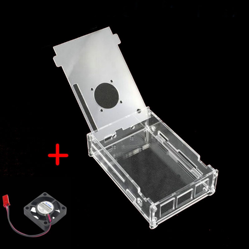 Acryl Case met Koelventilator voor Oranje Pi Plus 2 Plastic Transparante Shell voor Oranje Pi Plus 2 clear Case