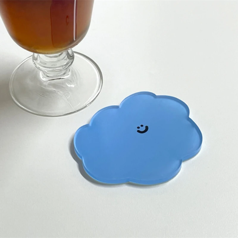 Posavasos acrílico antideslizante con almohadilla para taza de dibujos animados, resistente al calor, para escritorio, mantel individual para mesa, posavasos con aislamiento térmico