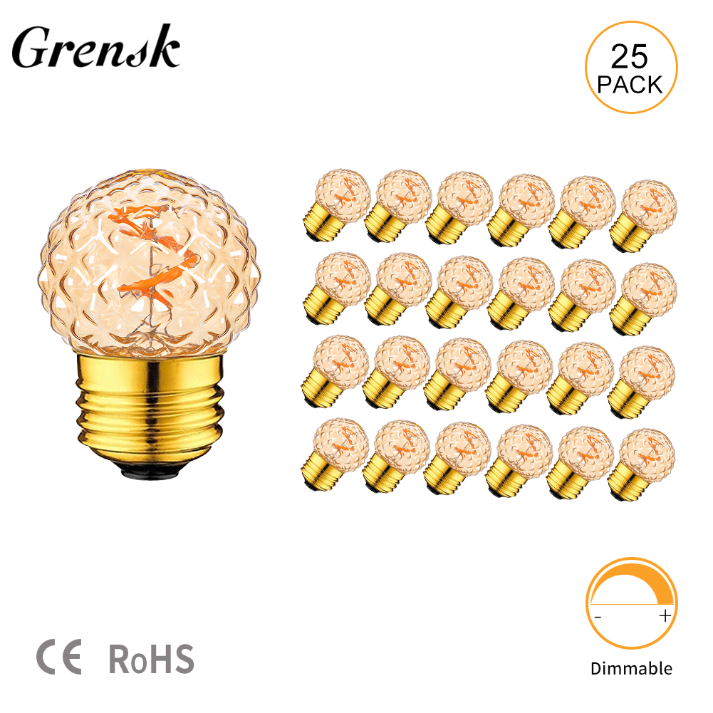 Vintage led-spiralformad glödlampa  g40 st bärnstensfärgad glaslampa 1.5w e27 st dimbara edison-ljusbolllampa för pendelkrona dekorativ lampa: Grön / 1 st