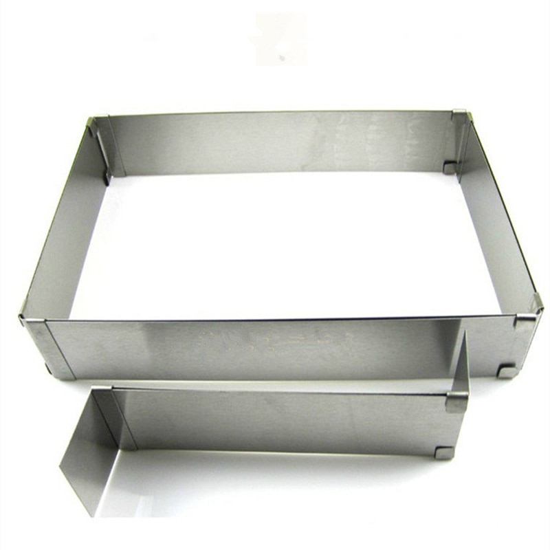 Adjustable Square Pizza Mold Cutter Detachable Expandable Stainless Steel Cake Cutter Home Kitchen Bakery Baking Tools