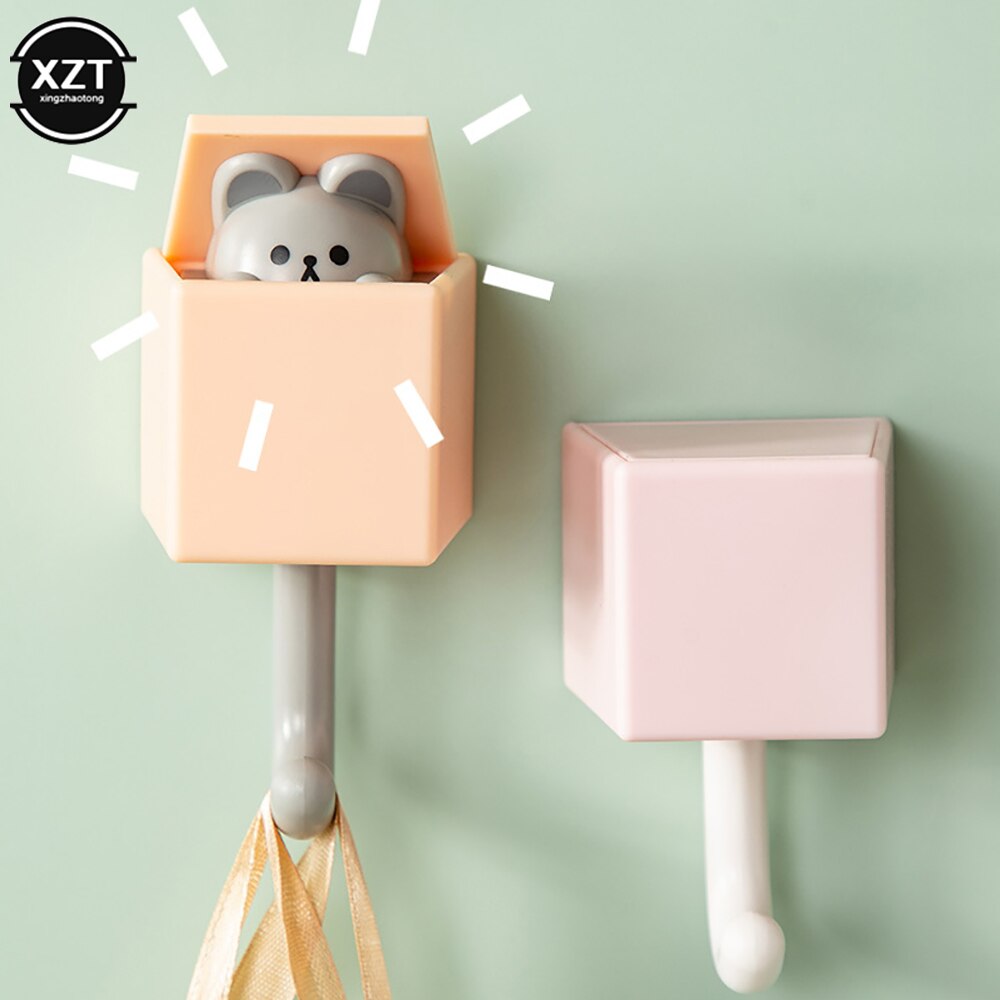 Perchero con forma de gato para dormitorio, perchas sin costuras para puerta, paraguas, toalla, tapa, perchero, decoración de pared