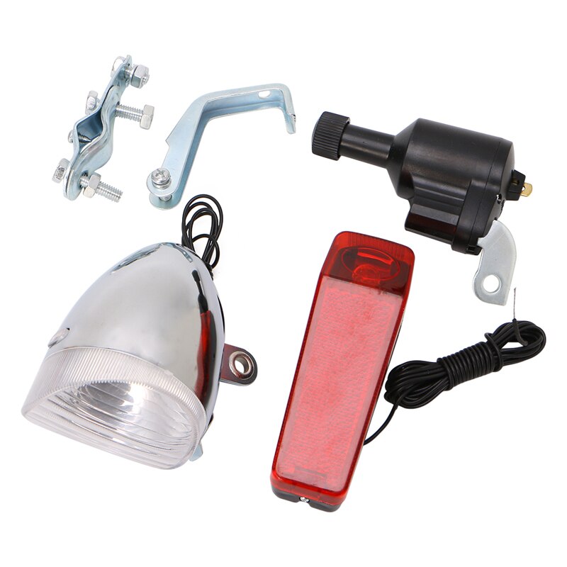 Motorized Bike Bicycle Friction Dynamo Generator Head Tail Light With Acessories