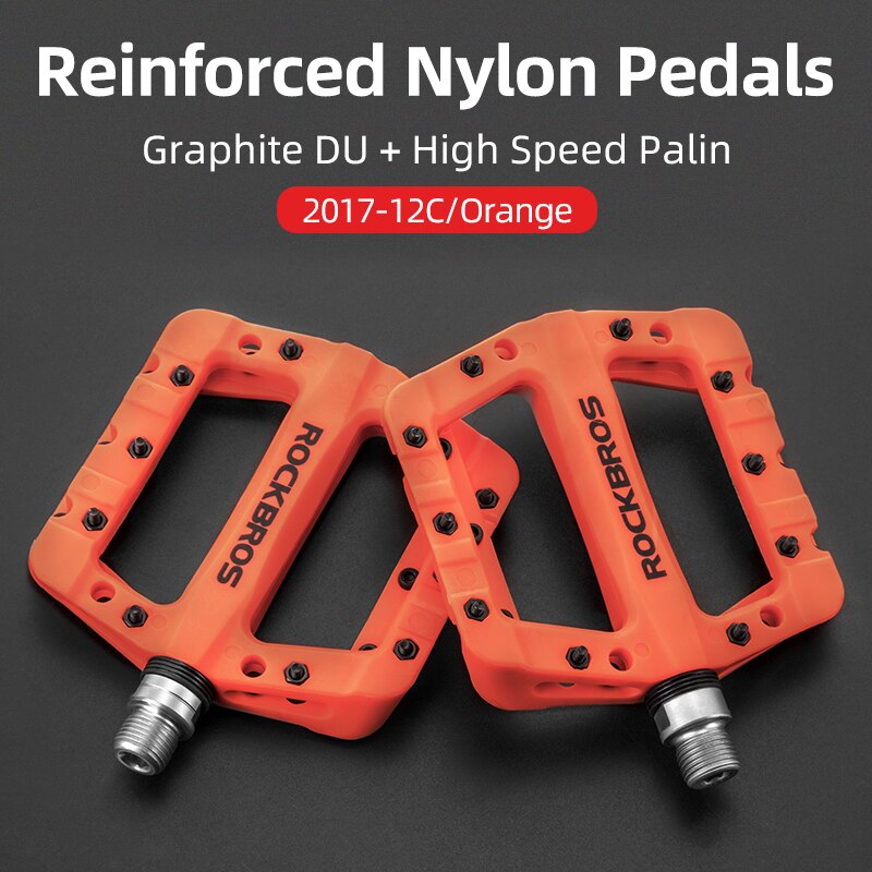 ROCKBROS Ultralight Seal Bearings Bicycle Bike Pedals Cycling Nylon Road bmx Mtb Pedals Flat Platform Bicycle Parts Accessories: 2017-12COR