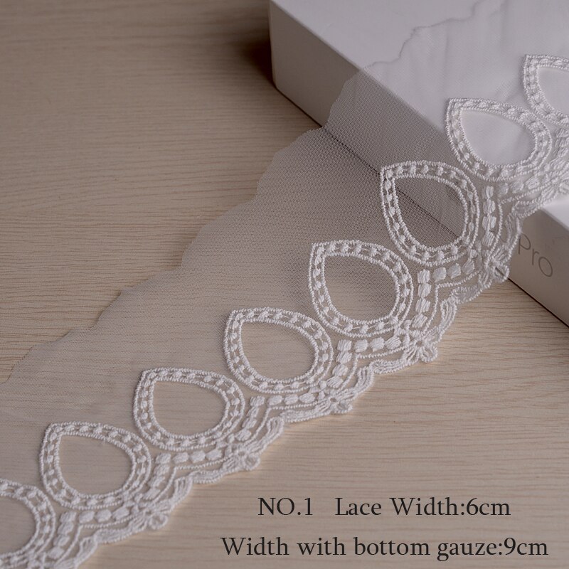 Materiał koronkowy DIY akcesoria siatka gaza rękojeść koronka bawełniana koronka biały beż wesele tkanina na suknię wykończenia ręcznie