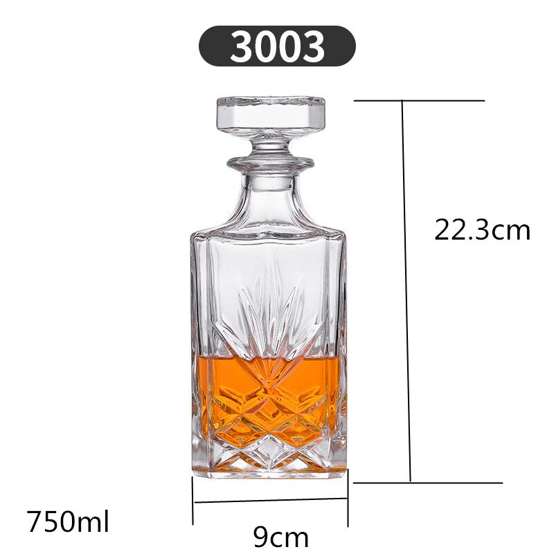 Luxe Glazen Karaf Fles Wijn Fles Whisky Karaf Alcohol Container Schenker Wijn Karaf Vodka Crystal Glas Home Bar: 3003
