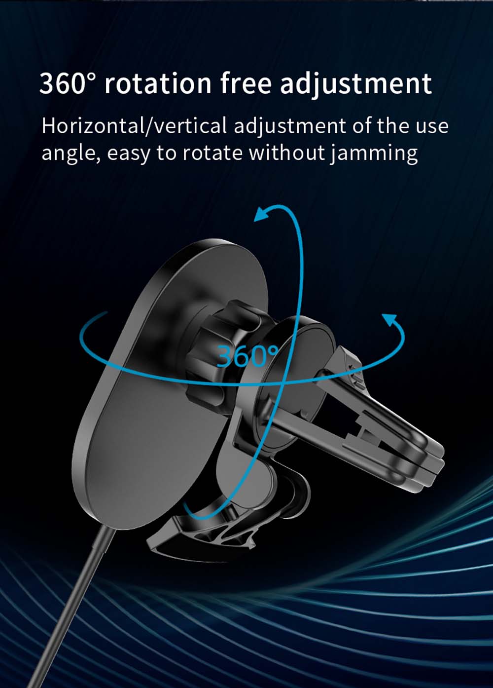 15W Magnetic Wireless Car Charger for iPhone 12/12 Pro Max, Samsung S20/S10, Huawei Mate 40 Pro - Fast Charge Phone Holder