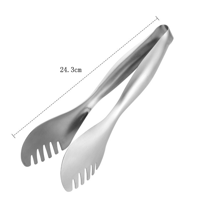 Pince de service de Buffet en acier inoxydable, à dents, en métal, pour barbecue, pince à aliments résistante à la chaleur, ustensiles de cuisine: Silver