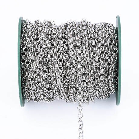 2 m/lot chaîne de collier en métal 3.2/4.8/5.8mm bijoux chaîne en vrac Rhodium/KC or/Gunblack/Bronze Antique pour la fabrication de bijoux: L / Bleu