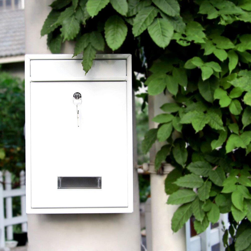 Outdoor Lockable Wall Mounted Hanging Iron Post Letter Box Mailbox with Key Password Mailbox Outdoor Letterbox Outdoor Wall Box