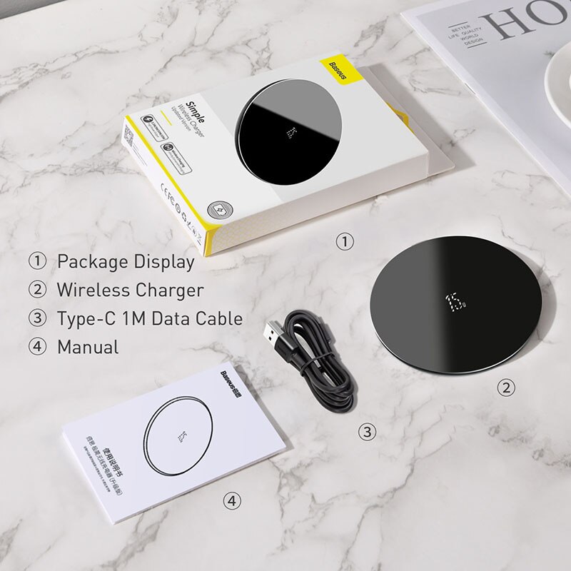 Baseus 15W Qi Wireless Charger For iPhone 11 Pro Xs Max X 8 Plus Induction Fast Wireless Charging Pad For Samsung S20 Huawei P40