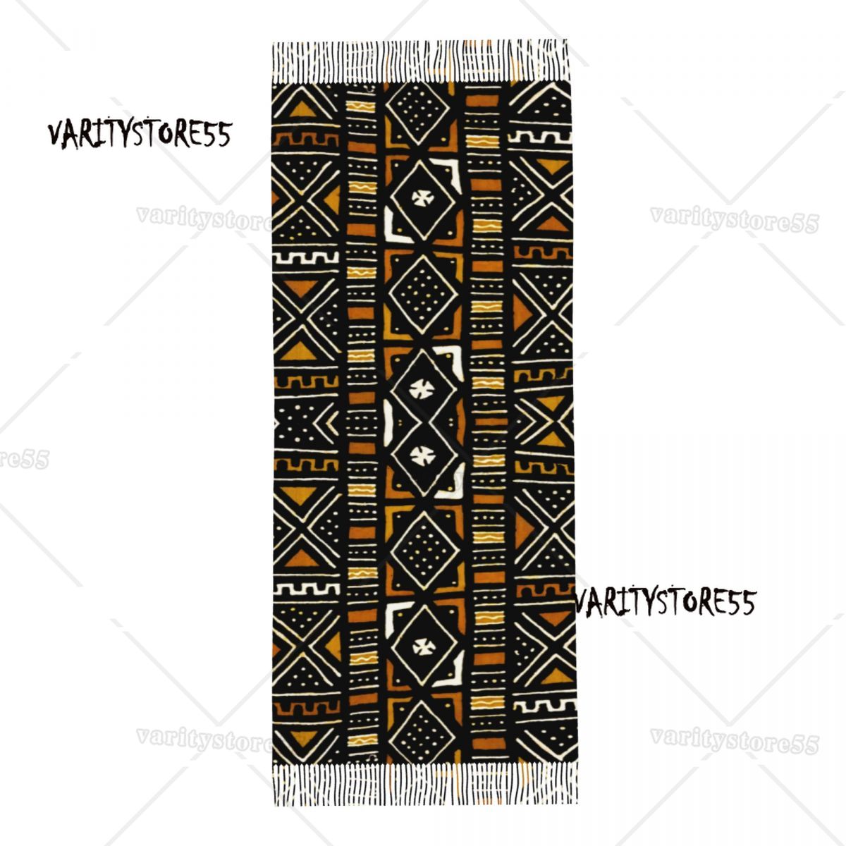 Écharpe Bogolan africaine imprimée personnalisée pour hommes et femmes, écharpe chaude d'hiver et d'automne, châle d'art ethnique Tribal africain