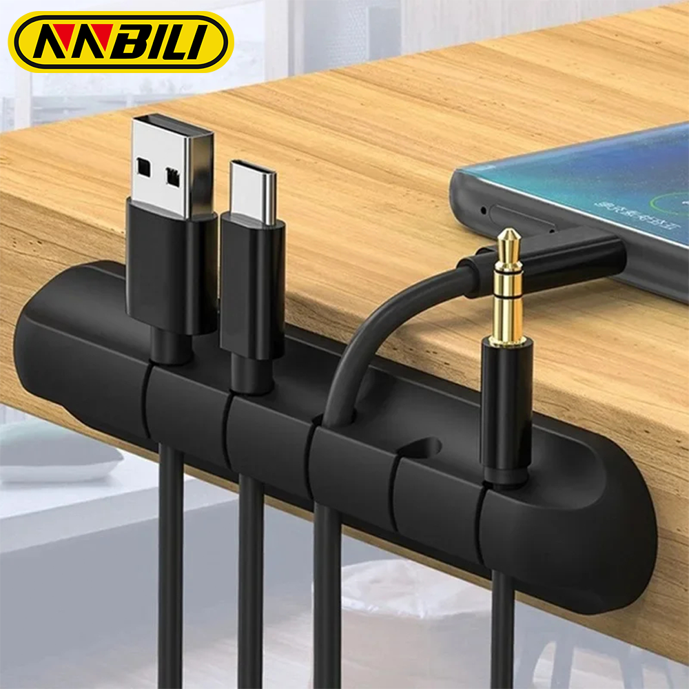 NNBILI Siliconen USB-kabelorganizer Kabelhaspel Desktop Tidy Management Clips Kabelhouder voor muis Hoofdtelefoon Draadorganizer