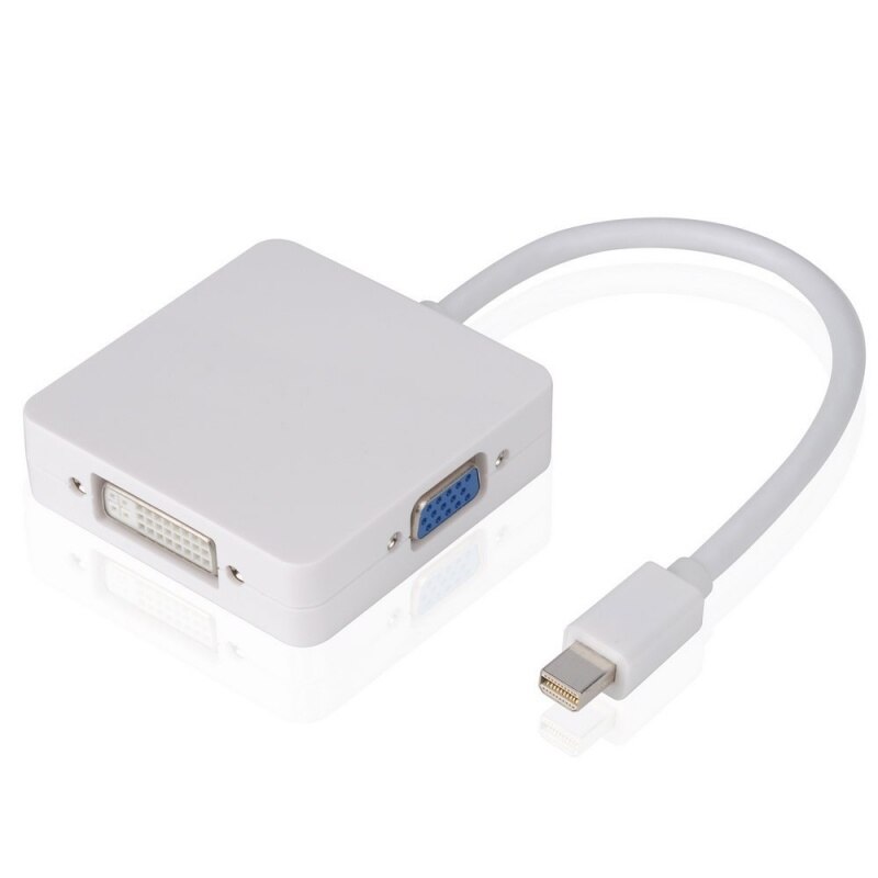 Mini Display Port Thunderbolt HDMI / DVI / VGA 3 in 1 Mac Pro Display Port Cable Conversion Adapter for Apple MacBook Air: Default Title