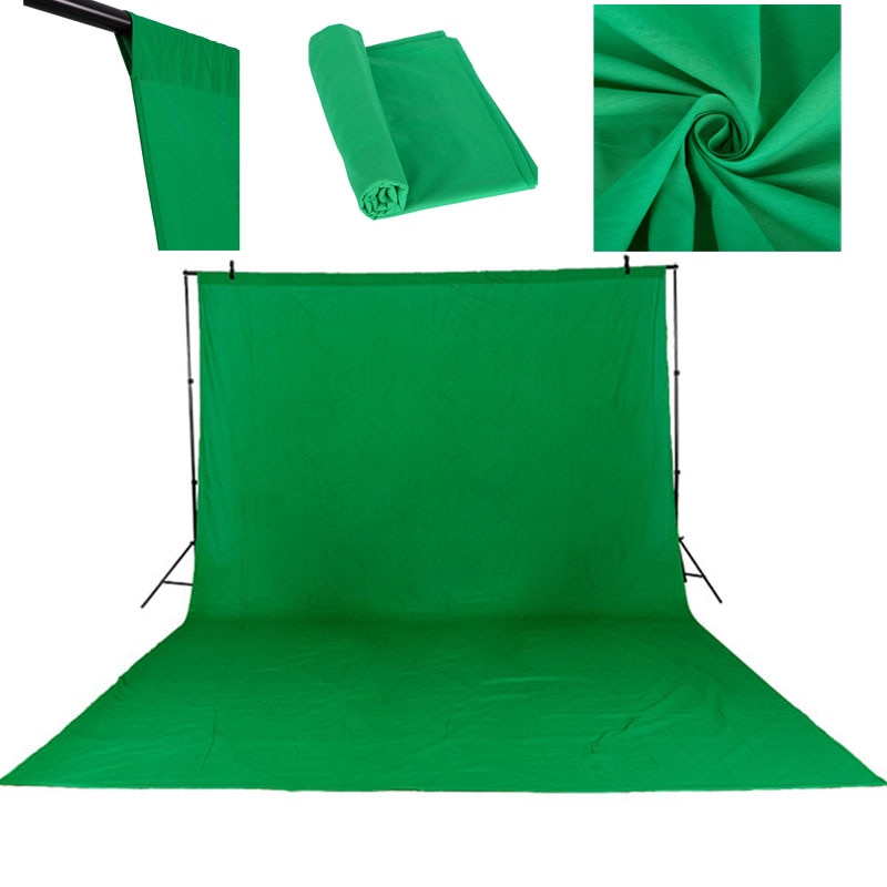 3X4M Cotton Chromakey Muslin Background Backdrops For Photography Studio Lighting Solid Color Photo Studio Green Screen