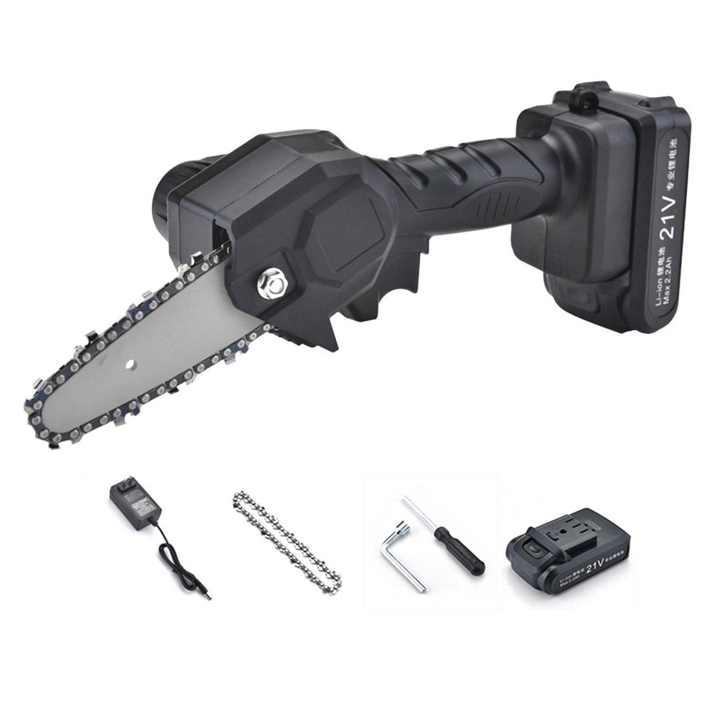 4-inch Chainsaw Blade/guide For 21V Lithium Battery Portable Electric Pruning Saw Rechargeable Garden Saw Woodworking One-Handed