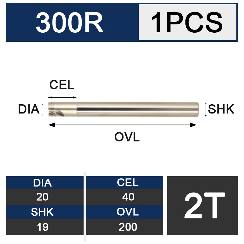UCHEER 1pcs milling cutter arbor 300R end mill R0.8 alloy blade CNC machine tools open thick right Angle