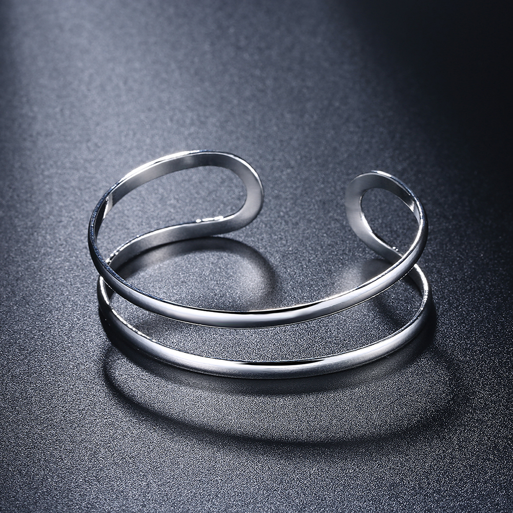Braccialetto a doppia linea fine originale in argento Sterling 925 caldo per uomo donna braccialetti regolabili regali di gioielli da sposa per feste di moda