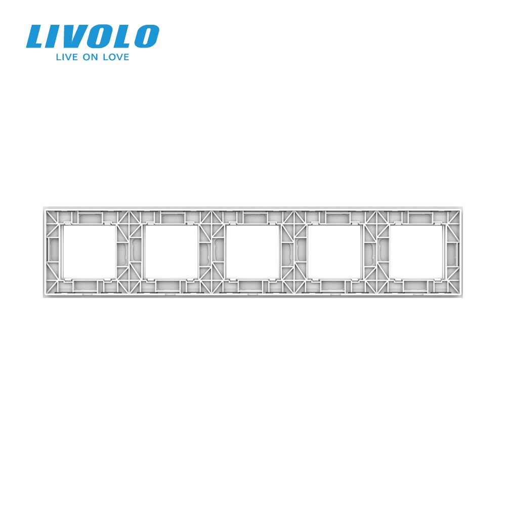 Livolo Eu Standaard Luxe 3 Kleuren Crystal Glass Switch Panel, 364Mm * 80Mm,, vijfvoudig Glass Panel Voor Muur Socket C7-5SR-11