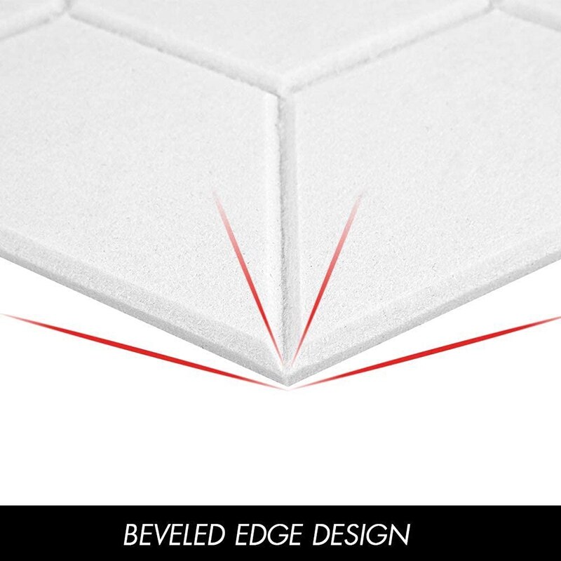 12 Pack Sound Proof Padding Acoustic Panels,Hexagon Sound Proofing Absorbing Panel High Density Beveled Edge Wall Panels