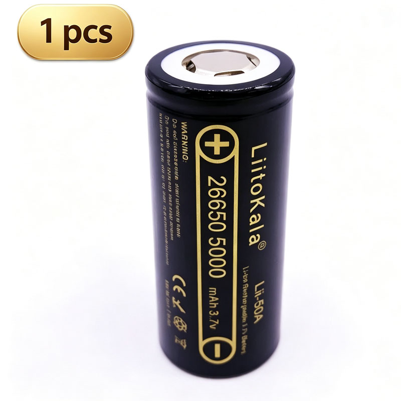 1-10pcs LiitoKala Lii-50A 26650 5000mAh High Capacity 3.7V Lithium Battery For Flashlight Li-ion Rechargeable Battery 26650-50A: PURPLE