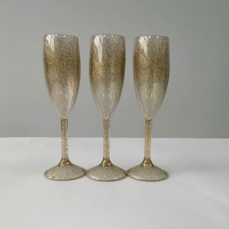 3pcs Acrylic Goblet Slim Champagne Glass Acrylic Plastic Party Drinkware Wine champagne transparent cups