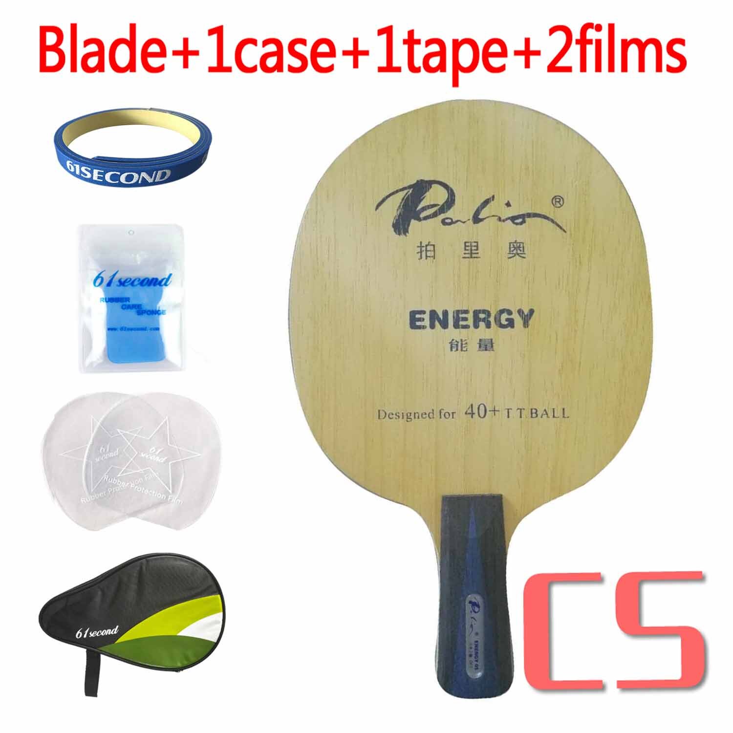 Palio ENERGY05 ENERGY 05 ENERGY-05 3Wood+2Carbon Table Tennis Blade for PingPong Racket: CS with HM case