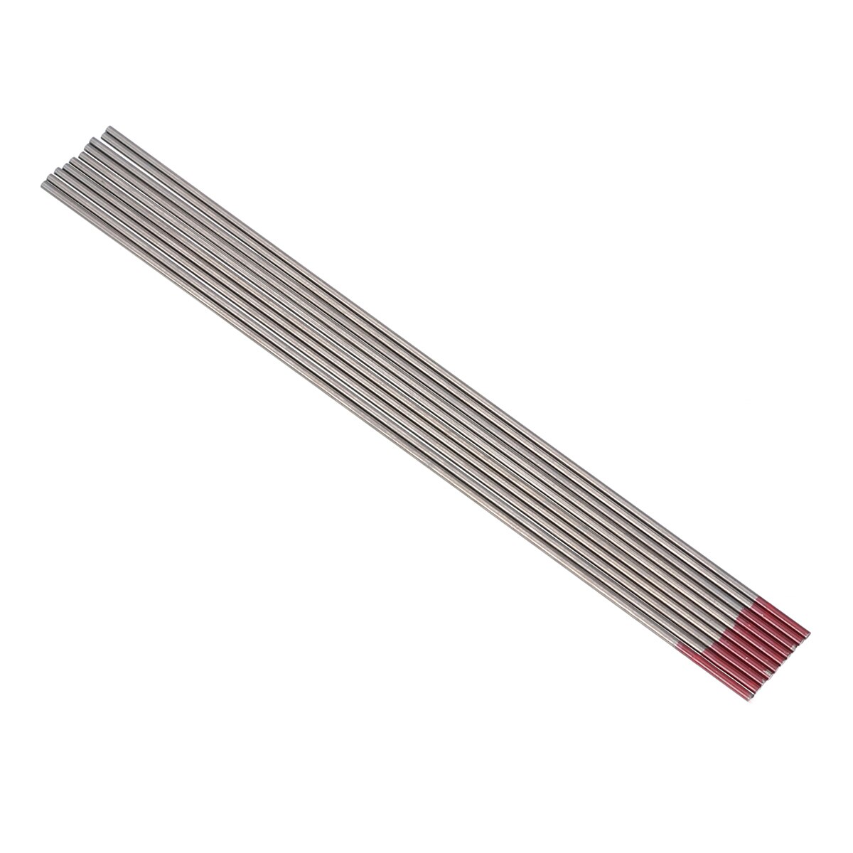 10Pcs TIG Welding Tungsten Electrodes Rod 2% Thoriated 1.6x150mm WT20 Red For Additive Oxide Electrode Stainless Steel Mayitr