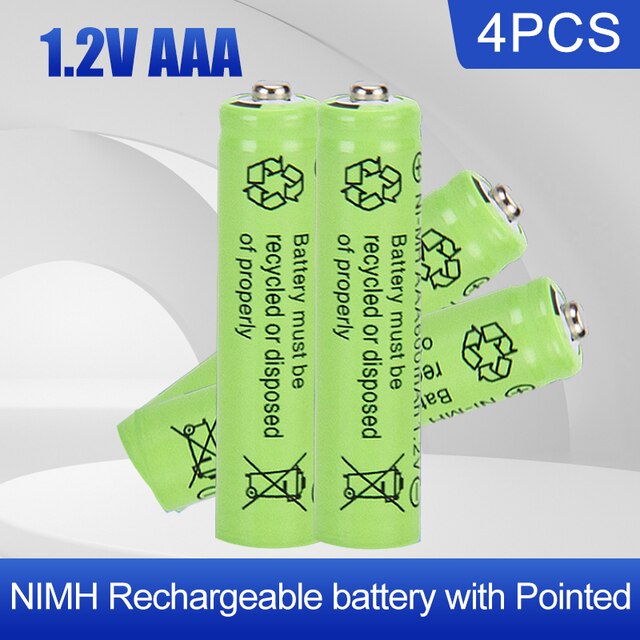 1-4PCS 1.2V 600mAh AAA Ni-MH Rechargeable Battery For Camera LED Light Toy MP3 Shaver Remote Control Replace Lithium Battery 3A: 4PCS