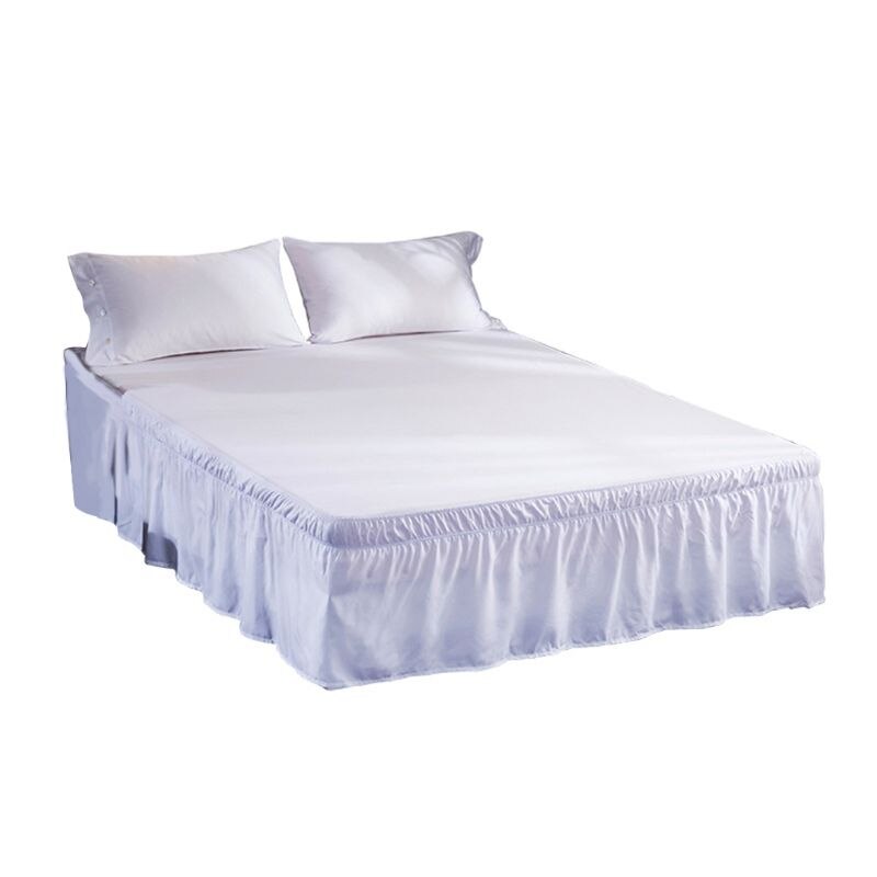 6 tailles côtés enveloppent autour élastique solide couleur lit jupe goutte poussière ébouriffé réglable luxueux literie décoration de la maison
