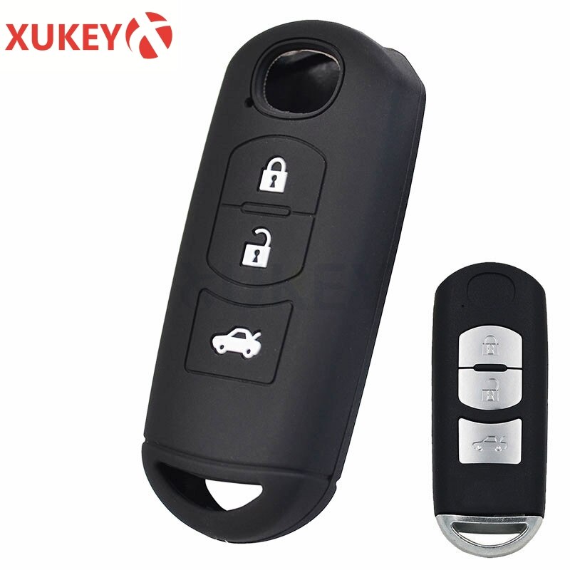 Silicone Remote Key Cover Fob Case Voor Mazda 2 3 5 6 CX-3 CX-5 CX-7 CX-9 Snelheid Miata MX5 Shell 2 3 4 Knop