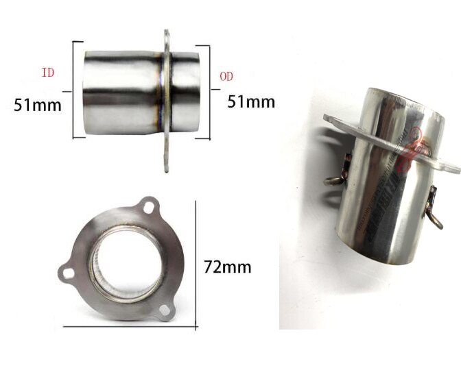 Adaptador de escape para motocicleta, conector reductor de 60mm a 51mm, 51-38mm, CB400, ZRX400: A