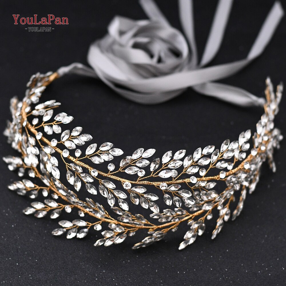 Youlapan  sh308- g gouden strass riem bruidsriem sjerp trouwjurk riem kristal applicatie voor bruidsmeisjesjurk jurk riem: Grijs lint