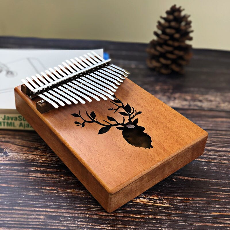 17 schlüssel Kalimba Daumen Klavier Sapele Mahagoni Körper Musical Instrument Uhr Finger Klavier Instrument