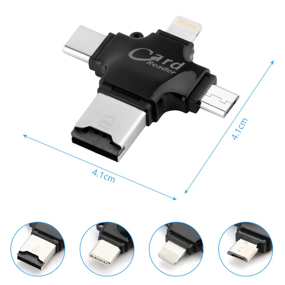 Tipo C &amp; Micro USB &amp; USB OTG OTG Leitor de Cartão Universal TF/SD para MacBook iPhone iPad Android leitores de Extensão de computador: Only Support TF