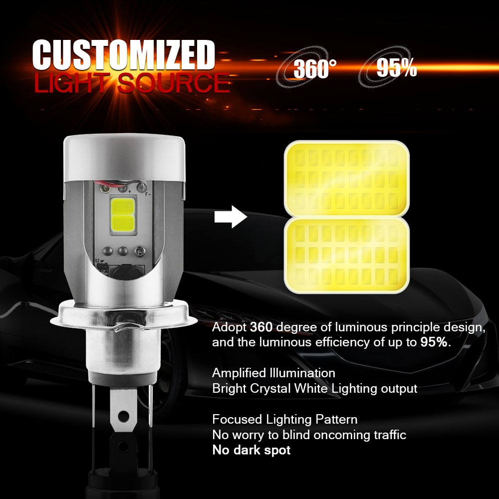 Arrivals Auto Lampjes Led 2x Cob T4 H4 Auto Led Koplamp 100W Lampen 10