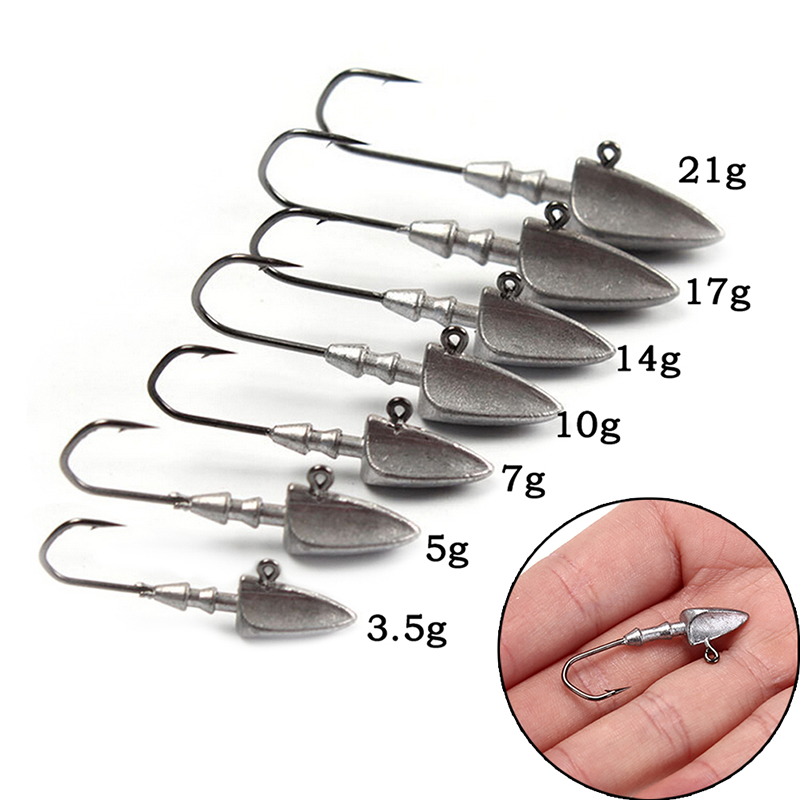 5 stycken jigg blyhuvud krokar bly jigg krokar 3.5g 5g 7g 10g 14g 17g 21g+  fiskekrokar fiskeredskap tillbehör