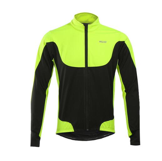 Arsuxeo fietsjack winter thermische warming-up fleece mtb fietsjack lichtgewicht winddicht waterdicht fietsjack: Groente / Xl