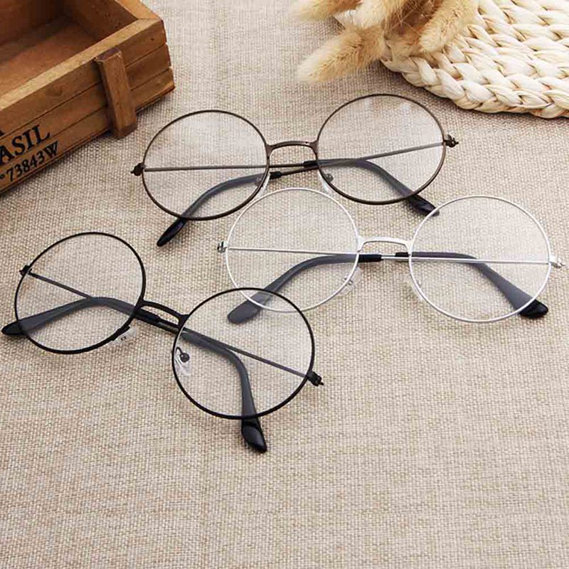 Lunettes rétro rondes plates, accessoires de photographie, monture métallique, nouvelles couleurs, directe