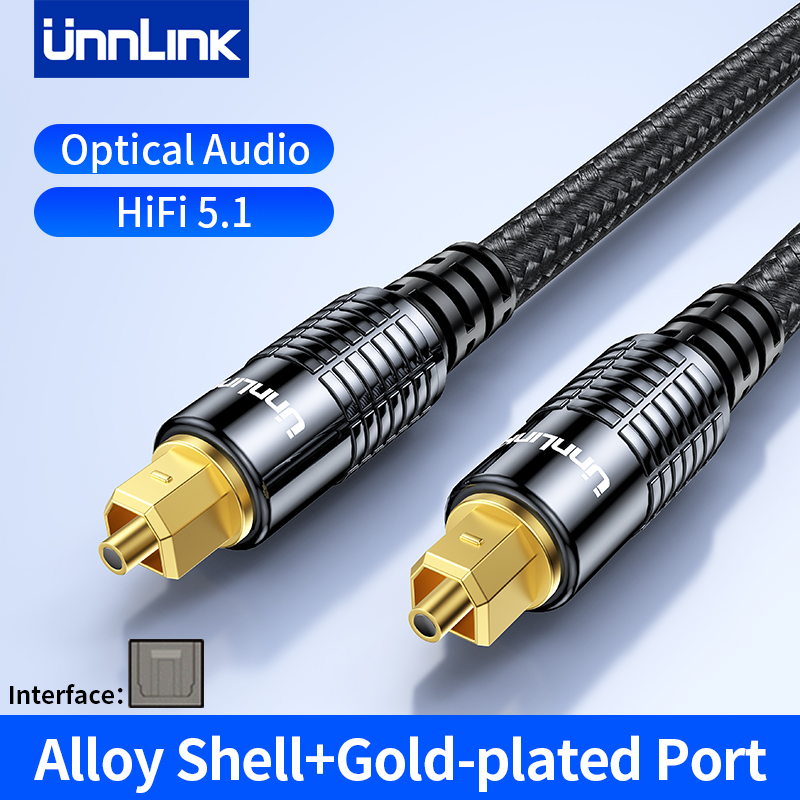 Unnlink SPDIF Cable de Audio óptico Digital HiFi 5,1 Toslink Cable para reproductor barra de sonido amplificador Subwoofer Cable de fibra 1 a 10m