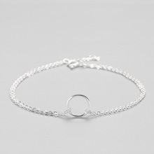 925 Sterling Zilveren Sieraden Simple Mode Cirkel Armband Fijne Sieraden Voor Vrouwen Verjaardag Party Accessoires Cadeau